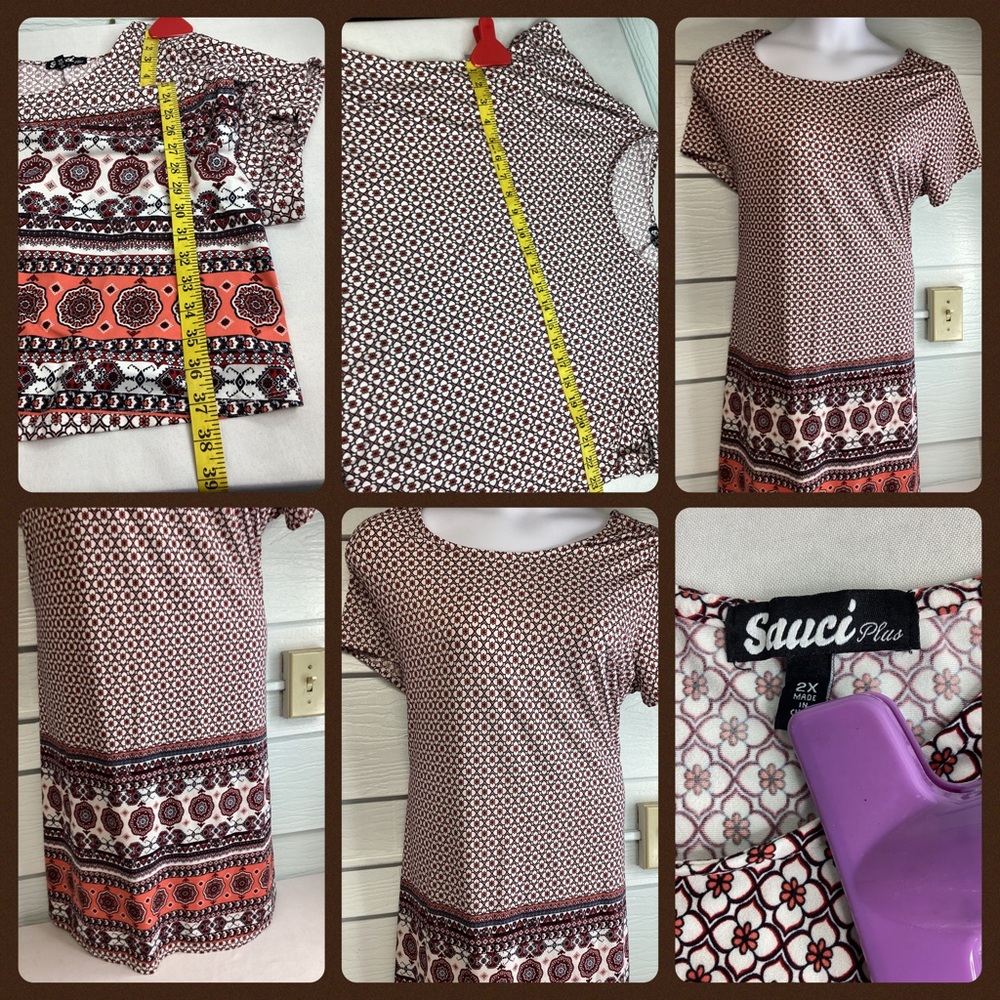 Patterned Short Sleeve Dress.20 - Picture 3 of 3
